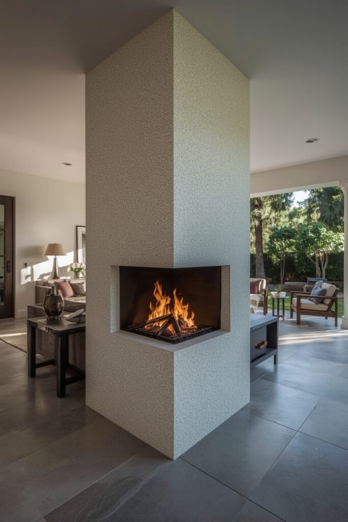 Two‑Sided Indoor‑Outdoor Fireplace