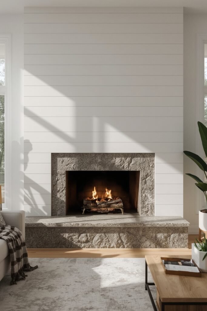 Minimalist Shiplap‑Clad Hearth
