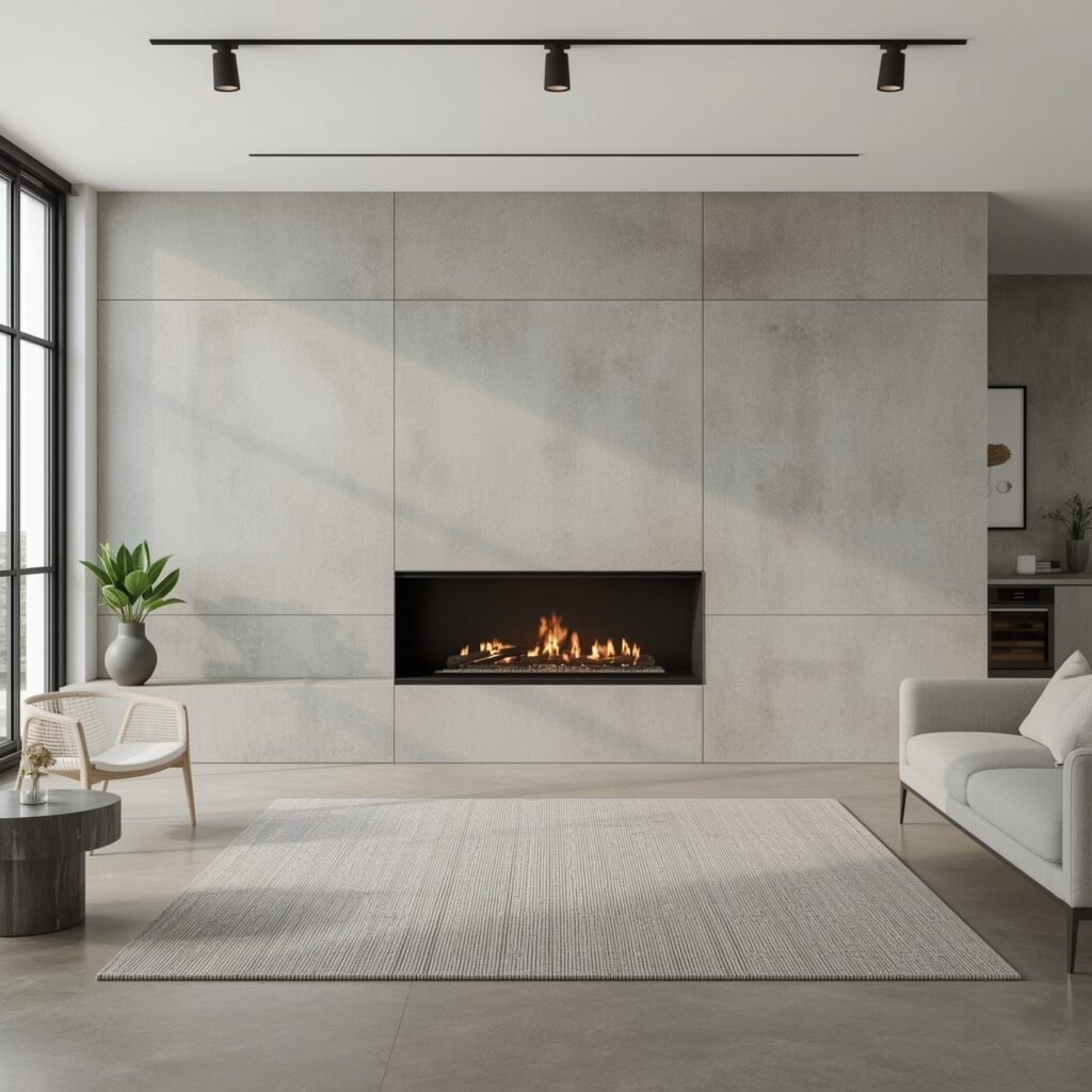 XL Concrete-Look Porcelain Tiles in Seamless Sheets