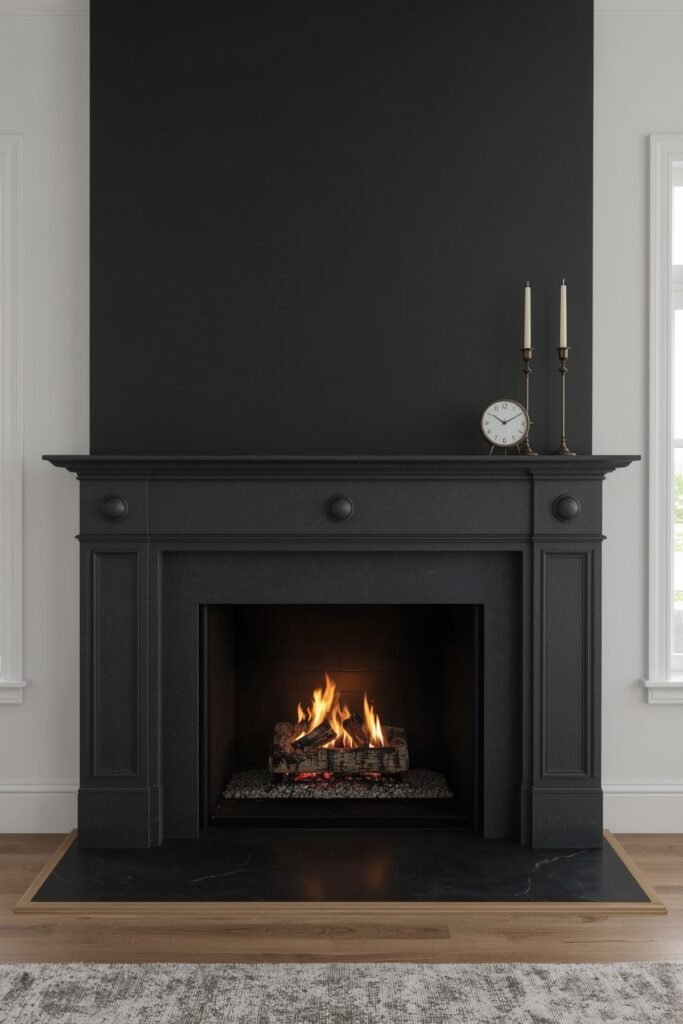 Super-Cast Stone Mantel Painted Matte Charcoal
