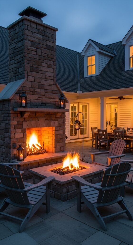 Farmhouse Outdoor Fireplace