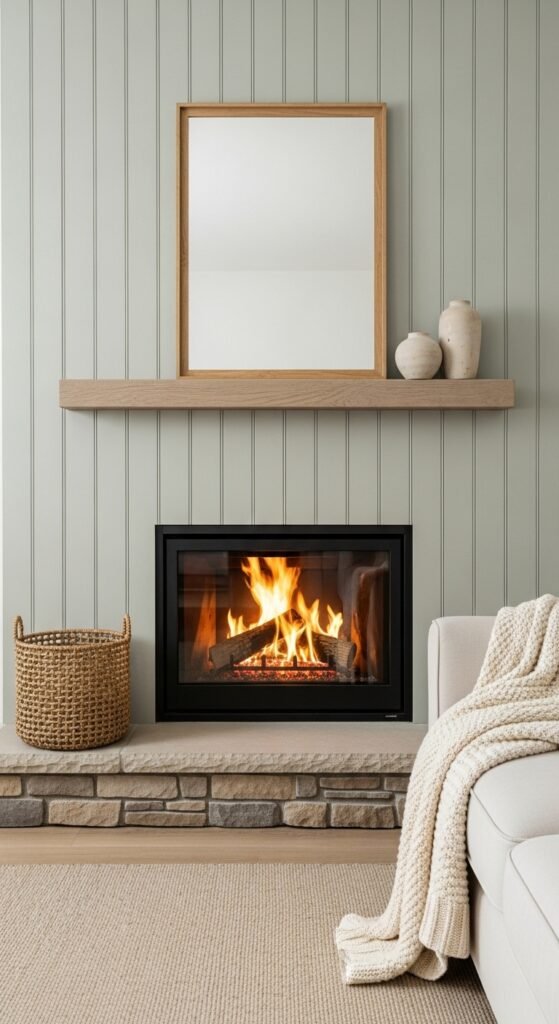 Vertical Farmhouse Paneling with Neutral Tones