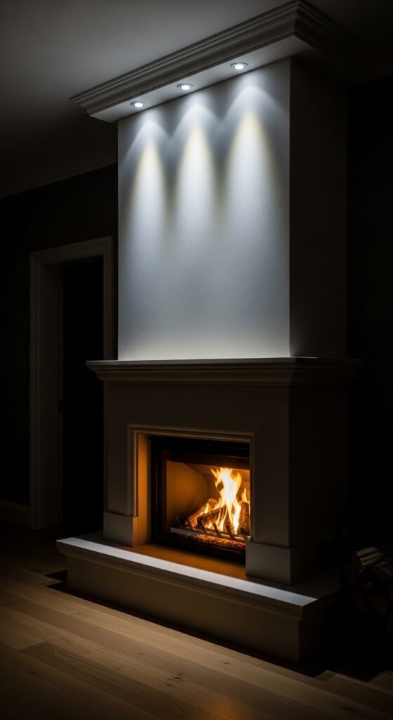 Architectural Uplighting for Chimney Breast: Vertical Emphasis