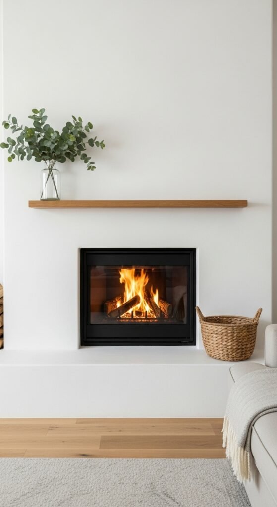 Farmhouse Fireplace with Minimalist Styling