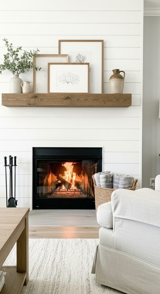 Shiplap Above the Mantel (Clearance-Safe)