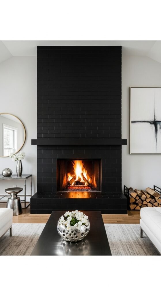 Go Bold with a Black Fireplace Makeover