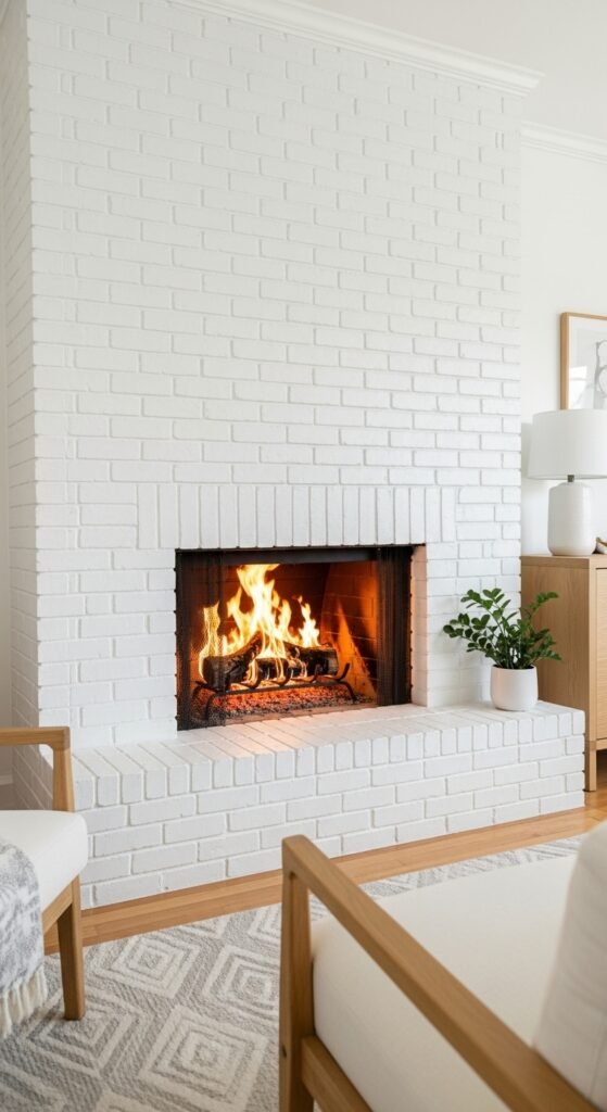 Create a New Focal Point with White Brick Veneer